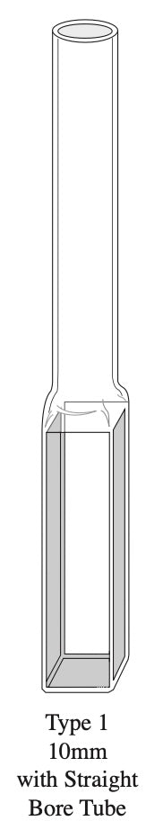 Starna 1-Q-10/SBT Standard Rectangular Cell with Straight Bore Tube, Spectrosil Quartz, 10mm Pathlength