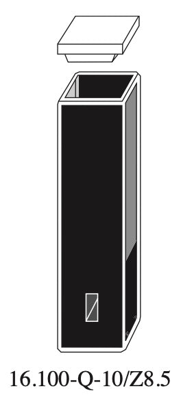 Starna 16.100-Q-10/Z8.5 Sub-Micro Rectangular Quartz Cuvette, 10mm Z8.5