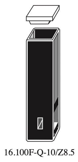 Starna 16.100F-Q-10/Z8.5 Sub-Micro Quartz Fluorometer Cell, 10mm Pathlength