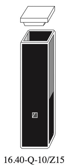 Starna 16.40-Q-10/Z15 Sub-Micro Rectangular Quartz Cuvette, 10mm Z15
