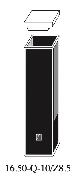 Starna 16.50-Q-10/Z8.5 Sub-Micro Rectangular Quartz Cuvette, 10mm Z8.5