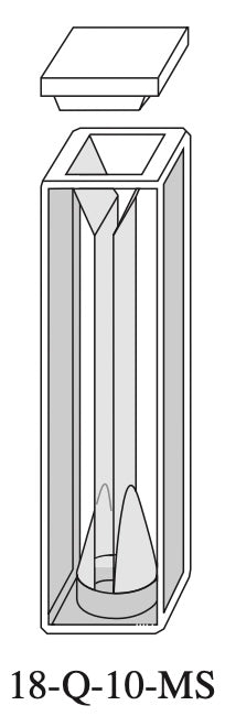 Starna 18-Q-10-MS Micro Rectangular Quartz Cell for Use with Magnetic Stirrer, 10mm Pathlength