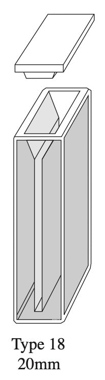 Starna 18-Q-20 Rectangular Micro Quartz Cuvette, 20mm Pathlength