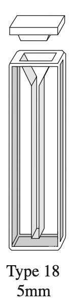 Starna 18-Q-5 Rectangular Micro Quartz Cuvette, 5mm Pathlength