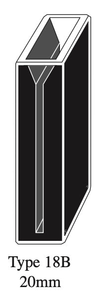 Starna 18B-Q-20 Self-Masking Rectangular Quartz Micro Cuvette, 20mm Pathlength