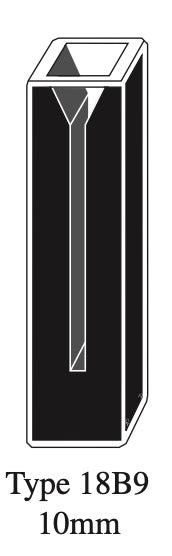 Starna 18B9-Q-10 Self-Masking Rectangular Quartz Micro Cuvette, 10mm Pathlength