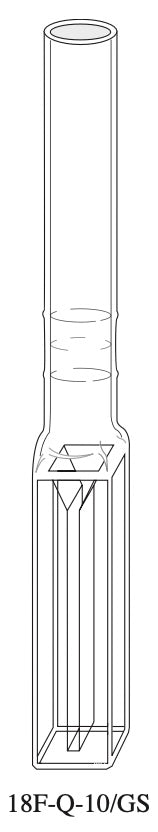 Starna 18F-Q-10/GS Micro Rectangular Quartz Fluorometer Cell with Quartz-to-Pyrex Graded Seal, 10mm Pathlength