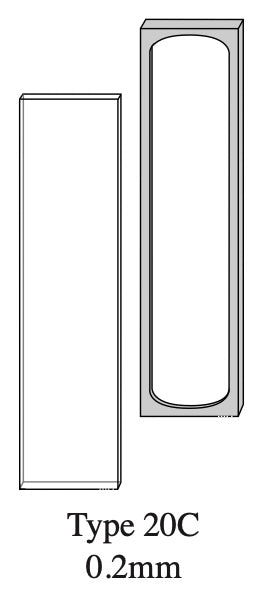 Starna 20/C-Q-0.2 Rectangular Short Path Length Demountable Quartz Cuvette, 0.2mm Pathlength