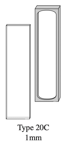 Starna 20/C-Q-1 Rectangular Short Path Length Demountable Quartz Cuvette, 1mm Pathlength