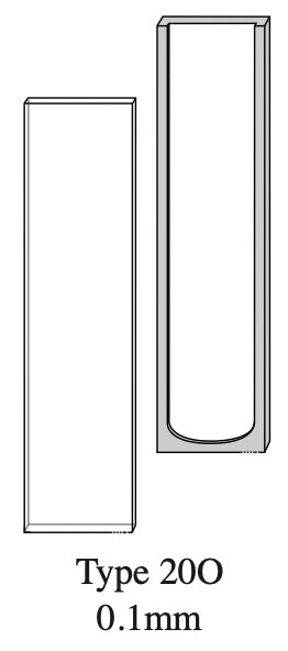 Starna 20/O-Q-0.1 Rectangular Short Path Length Demountable Quartz Cuvette, 0.1mm Pathlength