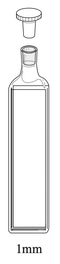 Starna 21-G-1 Standard Rectangular Glass Cuvette with Stopper, 1mm Pathlength