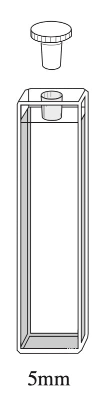 Starna 21-G-5 Standard Rectangular Glass Cuvette with Stopper, 5mm Pathlength