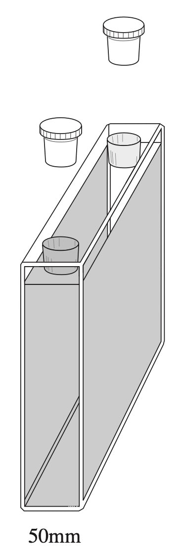 Starna 21-G-50 Standard Rectangular Glass Cuvette with Stopper, 50mm Pathlength