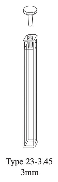 Starna 23-3.45-SOG-3 Square Micro Fluorometer Cell with Stopper, Special Optical Glass, 3mm Pathlength