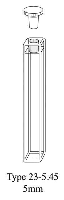 Starna 23-5.45-Q-5 Square Micro Fluorometer Cell with Stopper, Spectrosil Quartz, 5mm Pathlength