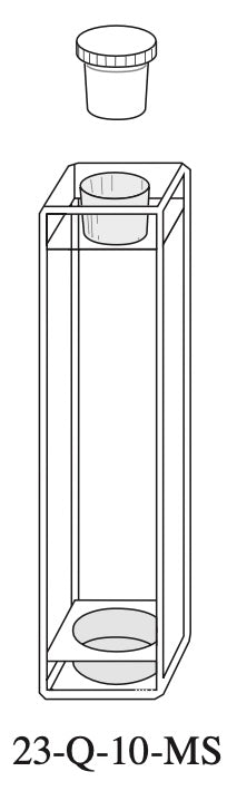 Starna 23-Q-10-MS Quartz Fluorometer Cell for Use with Magnetic Stirrer, with Stopper, 10mm Pathlength