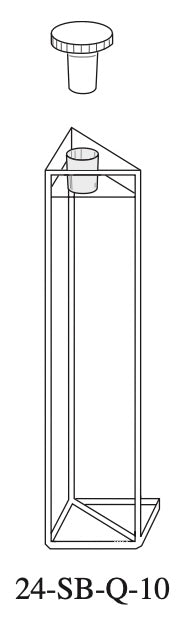Starna 24-SB-Q-10 Triangular Dual Pathlength Quartz Fluorometer Cell with Stopper