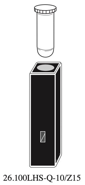 Starna 26.100LHS-Q-10/Z15 Rectangular Quartz Low Head Space Cuvette, 10mm Z15