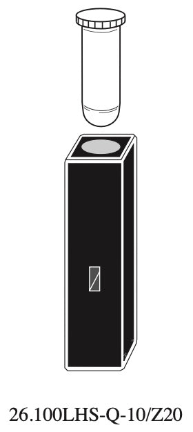 Starna 26.100LHS-Q-10/Z20 Rectangular Quartz Low Head Space Cuvette, 10mm Z20