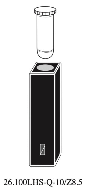 Starna 26.100LHS-Q-10/Z8.5 Rectangular Quartz Low Head Space Cuvette, 10mm Z8.5