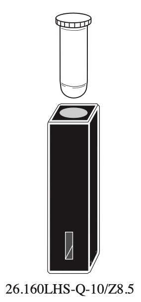 Starna 26.160LHS-Q-10/Z8.5 Rectangular Quartz Low Head Space Cuvette, 10mm Z8.5
