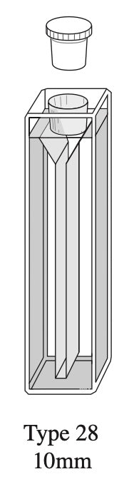 Starna 28-Q-10 Rectangular Quartz Micro Cuvette with Stopper, 10mm Pathlength