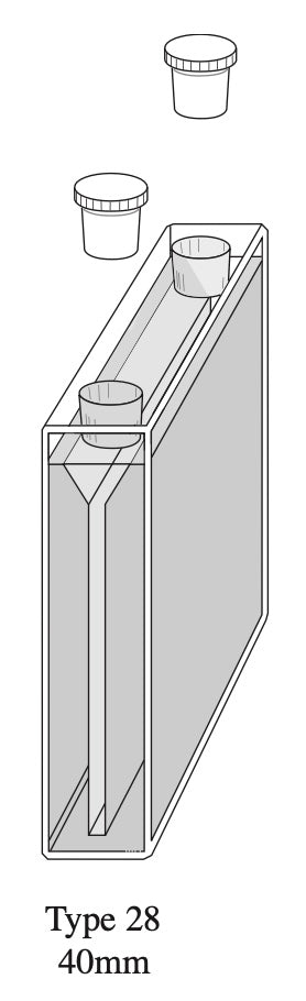 Starna 28-Q-40 Rectangular Quartz Micro Cuvette with Stopper, 40mm Pathlength