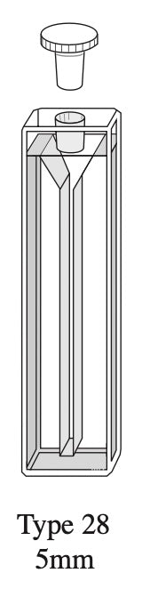 Starna 28-Q-5 Rectangular Quartz Micro Cuvette with Stopper, 5mm Pathlength
