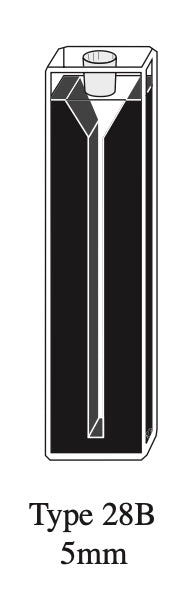 Starna 28B-Q-5 Self-Masking Rectangular Micro Quartz Cuvette with Stopper, 5mm Pathlength