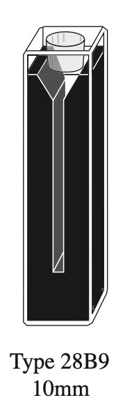 Starna 28B-Q-10 Self-Masking Rectangular Micro Quartz Cuvette with Stopper, 10mm Pathlength