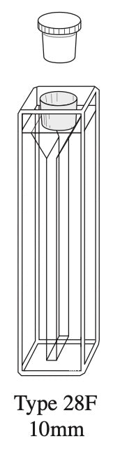Starna 28F-Q-10 Micro Quartz Fluorometer Cell with Stopper, 10mm Pathlength