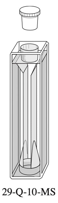 Starna 29-Q-10-MS Semi-Micro Rectangular Cell for Use with Magnetic Stirrer, with Stopper, 10mm Pathlength