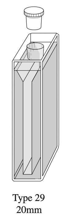 Starna 29-Q-20 Semi-Micro Rectangular Quartz Cuvette with Stopper, 20mm Pathlength