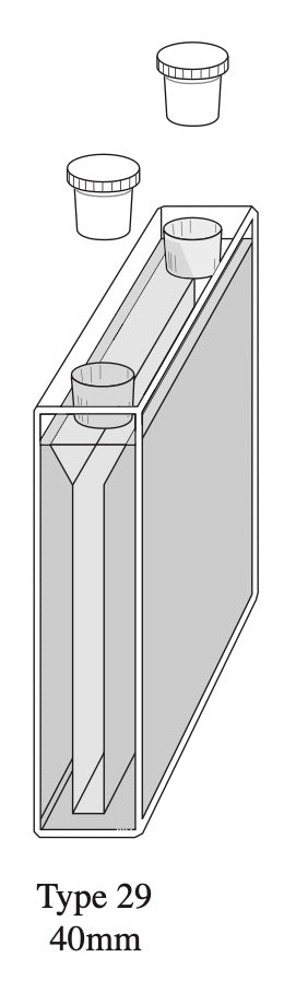 Starna 29-Q-40 Semi-Micro Rectangular Quartz Cuvette with Stopper, 40mm Pathlength