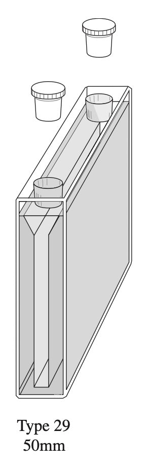 Starna 29-Q-50 Semi-Micro Rectangular Quartz Cuvette with Stopper, 50mm Pathlength