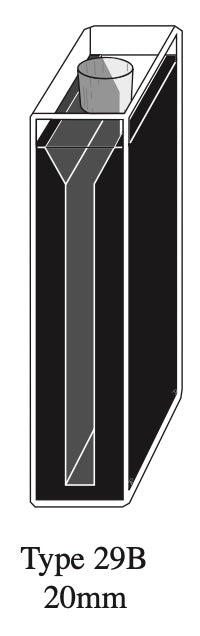 Starna 29B-Q-20 Self-Masking Semi-Micro Rectangular Quartz Cuvette, 20mm Pathlength