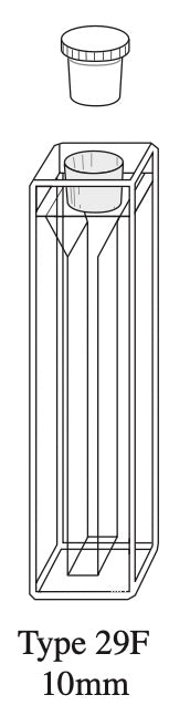Starna 29F-Q-10 Semi-Micro Quartz Fluorometer Cell with Stopper, 10mm Pathlength