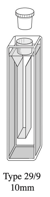 Starna 29/9-Q-10 Semi-Micro Rectangular Quartz Cuvette with Stopper, 10mm Pathlength