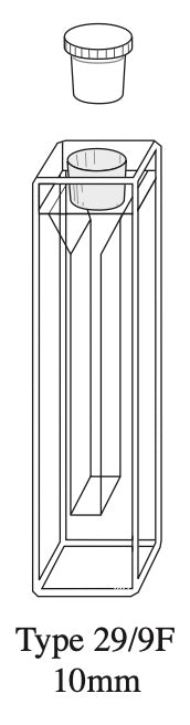 Starna 29/9F-Q-10 Semi-Micro Quartz Fluorometer Cell with Stopper, 10mm Pathlength