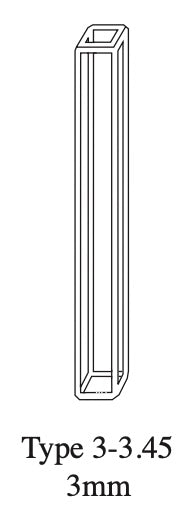 Starna 3-3.45-Q-3 Square Micro Fluorometer Cell, Spectrosil Quartz, 3mm Pathlength