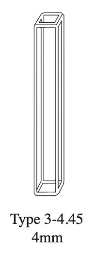 Starna 3-4.45-Q-4 Square Micro Fluorometer Cell, Spectrosil Quartz, 4mm Pathlength