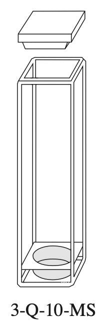Starna 3-Q-10-MS Rectangular Quartz Fluorometer Cell for Use with Magnetic Stirrer, 10mm Pathlength