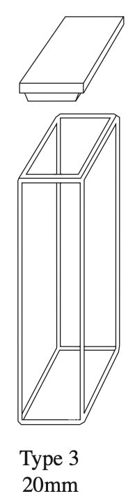 Starna 3-Q-20 Standard Rectangular Spectrosil Quartz Fluorometer Cell, 20mm Pathlength