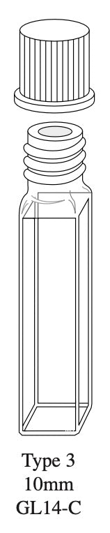 Starna 3-SOG-10-GL14-C Closed Screw Cap Fluorometer Cell, Special Optical Glass, 10mm Pathlength