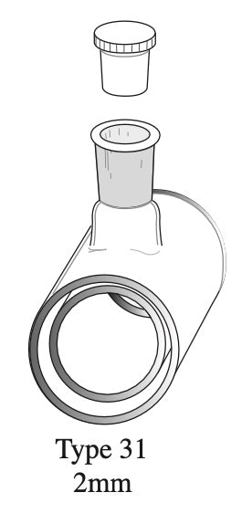 Starna 31-Q-2 Spectrosil Quartz Cylindrical Micro Cell, 2mm Pathlength