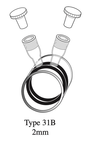 Starna 31B-Q-2 Self-Masking Quartz Cylindrical Micro Cell, 2mm Pathlength