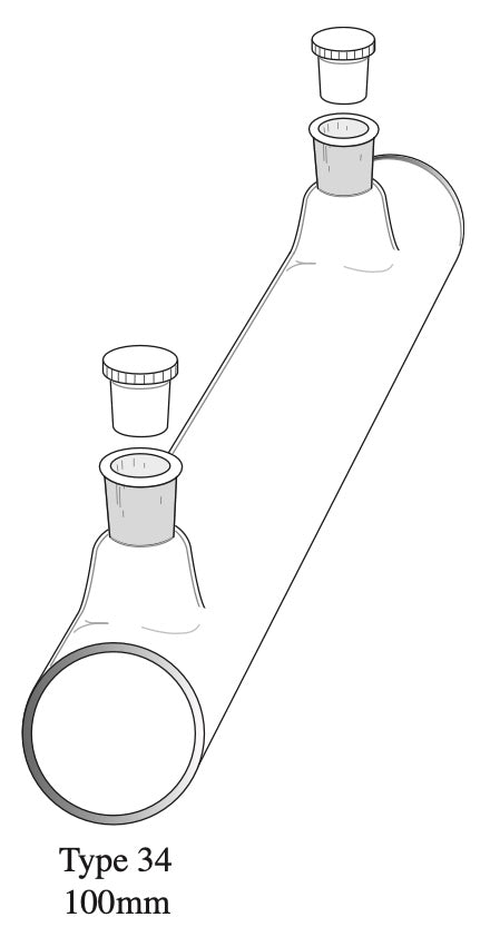 Starna 34-I-100 Infrasil Quartz Cylindrical Cell with Stopper, 100mm Pathlength