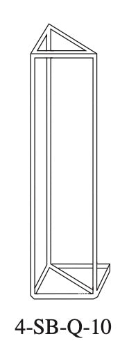 Starna 4-SB-Q-10 Open Top Triangular Dual Pathlength Quartz Fluorometer Cell