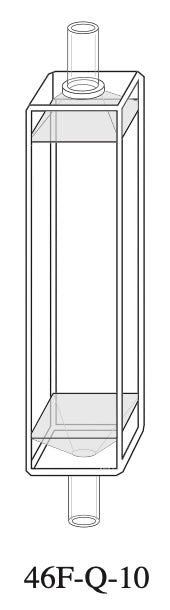Starna 46F-Q-10 Standard In-Line Flow Through Quartz Fluorometer Cell with Tubulation Connector, 10mm Pathlength