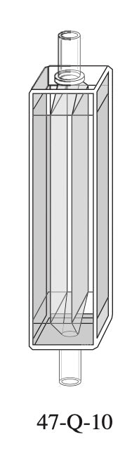 Starna 47-Q-10 Semi-Micro In-Line Quartz Flow Cell, 10mm Pathlength
